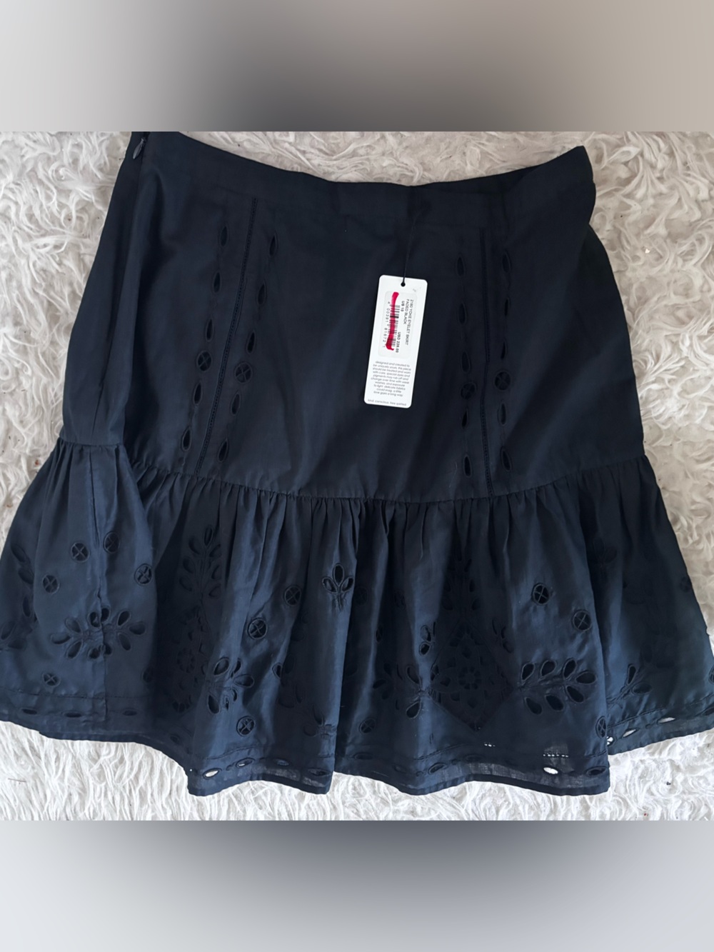 NWT Unsubscribed Black Eyelet Tiered Mini Skirt SIZE 10